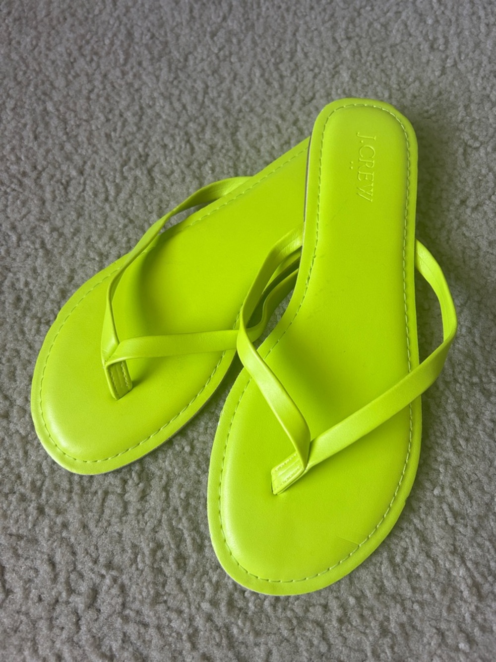 J. Crew Neon Lime Easy Flip Flop Sandals
